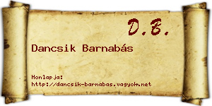 Dancsik Barnabás névjegykártya
