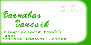 barnabas dancsik business card